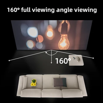 Проекционный экран LEJIADA 60-130 дюймов с белой сеткой, защищающей от света, угол обзора 160 °, Светоотражающий проекционный экран для кино в помещении и на открытом воздухе 1