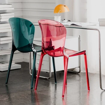 Прозрачные пластиковые Кухонные обеденные стулья Nordic Clear Cafe Обеденные стулья для гостиной Мобильная Итальянская мебель Comedor YX50DC 1