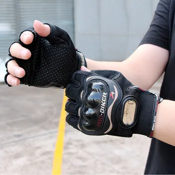 Профессиональные Байкерские Противоскользящие Защитные перчатки на половину пальца для гонок на открытом воздухе, Мотоциклетные перчатки для бездорожья, Дышащие Велосипедные Перчатки 1