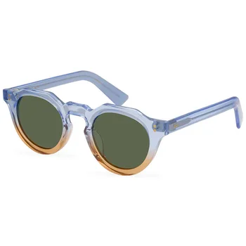 Солнцезащитные очки в американском ретро-тренде, Высококачественная ацетатная зеленая пластина премиум-класса, очки в маленькой оправе, поляризованные солнцезащитные очки для мужчин и женщин 1