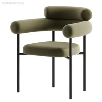 Хит продаж, кофейня в новом стиле, скандинавский легкий роскошный металлический минималистичный обеденный стул, дизайнерский стул с простой спинкой, гостиничный дом 1