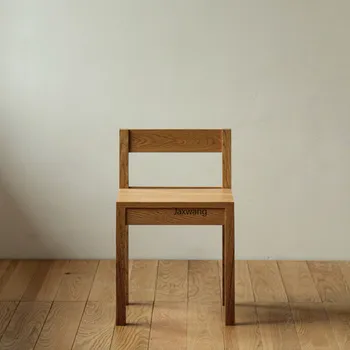 Японские обеденные стулья Кухонная мебель Мебель для дома из массива дуба Простой дизайнерский стул для макияжа с одной спинкой для спальни 1