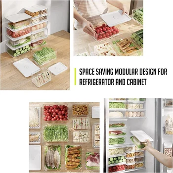 Ящики-органайзеры для холодильника Со съемным сливным поддоном для фруктов и овощей, для экономии продуктов, средних и крупных размеров 1