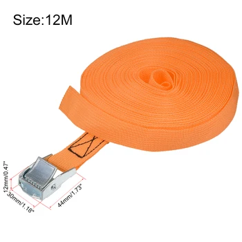 крепежный ремень uxcell 12 м x 25 мм Грузовые стяжные ремни с кулачковым замком, рабочая нагрузка 250 кг, оранжевый 1