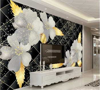 обои beibehang на заказ 3D красивые фотографии HD золотое модное украшение романтические цветы красивый фон стены 1