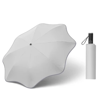 2023 Новая Креативная форма цветка Автоматический Складной УФ-зонт Защита от Солнца и дождя Портативный Ветрозащитный Волновой Компактный Зонт 2