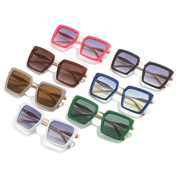 2023 Новая коробка солнцезащитных очков Европейская и американская мода Простые Квадратные Универсальные очки Ретро Солнцезащитные очки 2