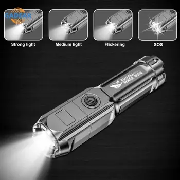 3 Режима Светодиодный тактический фонарик Ультра Мощный с возможностью подзарядки от USB Высокая Яркость Сильный свет Мощный зум Наружное освещение 2