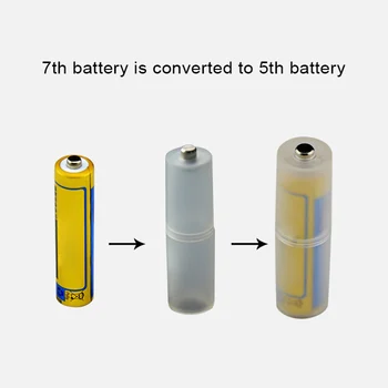 4шт Адаптер для преобразования батареи размера AAA в AA Держатель батарей Прочный чехол переключатель MUMR999 2