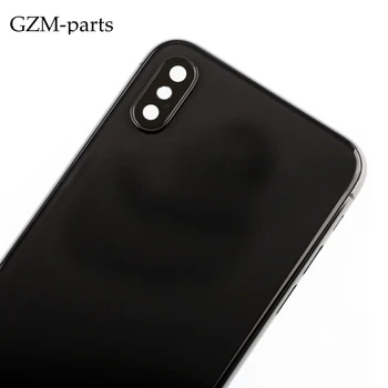 GZM-запчасти крышка батарейного отсека для iphone X задняя крышка стеклянная линза задний корпус с рамкой 2