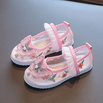 Kruleepo/ 2023 Летняя Повседневная Тканевая Обувь для Девочек, Детская Легкая Дышащая Детская Обувь с Вышивкой 2