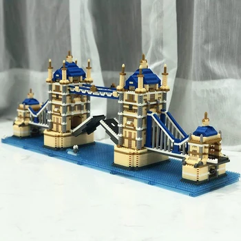 PZX 9919 Мировая Архитектура Лондонский Тауэрский Мост Река Темза 3D Мини Алмазные Блоки Кирпичи Строительная Игрушка Для Детей Подарок Без Коробки 2