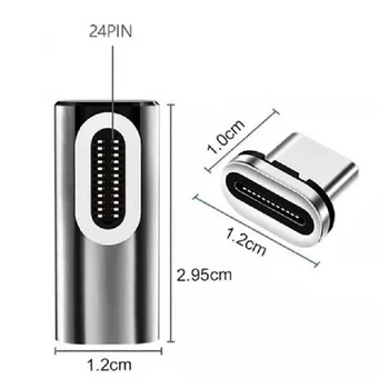 USB4.0 Магнитный USB C Адаптер Для Xiaomi Huawei Macbook Pro Air 24Pins Type C Разъем PD 100 Вт Быстрая Зарядка Конвертер 40 Гбит/с 2