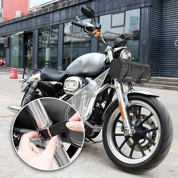 X Autohaux Сумка для инструментов на руле мотоцикла, велосипедная сумка для рулонов, водонепроницаемая искусственная кожа 2