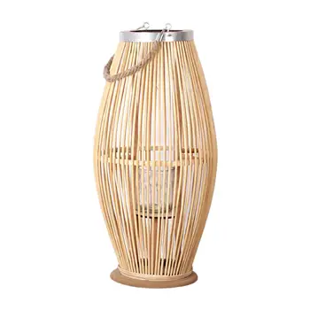 Бамбуковый фонарь, подсвечник, Ветролампа, Скандинавский декоративный подсвечник, подставка для свечей, подвесная для свадьбы на открытом воздухе, домашней вечеринки в помещении 2