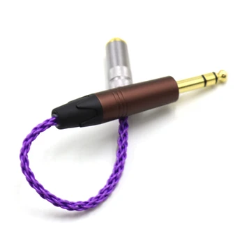 Бесцветный Фиолетовый Посеребренный кабель аудиоадаптера TRS с 3 контактами от 6,35 мм до 4,4 мм со сбалансированной розеткой 1/4 от 6,35 до 4,4 2
