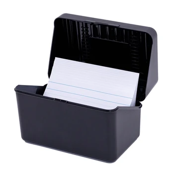 Визитница с крышкой, Пластиковая коробка-органайзер для именных карточек, вмещает 300 карточек размером 3x5 дюймов, именные карточки, индексные карточки 2