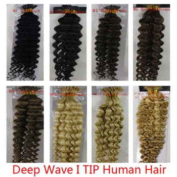 Высококачественные 22-дюймовые малайзийские Кератиновые капсулы глубокой волны Human Fusion Virgin Hair Pre-Bonded I Tip Для наращивания человеческих волос 2
