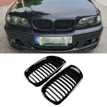 Глянцевая Черная Решетка для почек Переднего Капота BMW E46 3 Серии 2002-2005 4D Седан 318I 320I 323I 328I Решетка переднего бампера 2