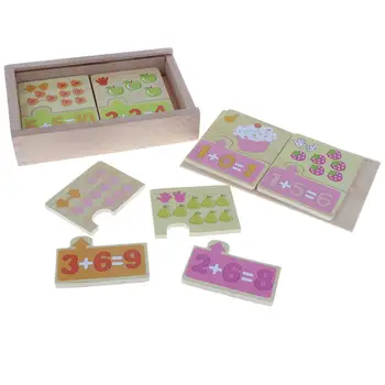 Деревянные арифметические карточки Монтессори с коробкой для детей, Развивающая игрушка по математике для малышей дошкольного возраста, игрушка для распознавания 2