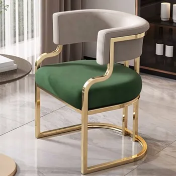 Дизайнерское кресло, Обеденный стул, Роскошные Золотые Напольные Мобильные Обеденные стулья, Скандинавская Кожаная Кухонная мебель Sedie Pranzo Moderne 2