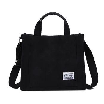 Женская вельветовая сумка на молнии, маленькая хлопковая холщовая сумочка, повседневная женская эко-сумка через плечо, винтажные сумки-мессенджеры 2