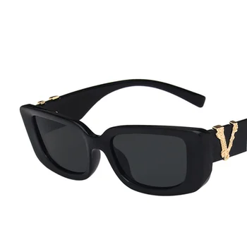Женские солнцезащитные очки с защитой от ультрафиолета, модные солнцезащитные очки в квадратной оправе в стиле ретро, мужские очки для уличных съемок, подиумные очки 2