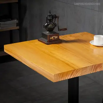 Изготовленный на заказ обеденный стол и стул из массива дерева в американском индустриальном стиле с музыкой, бар, ресторан, столик для чая с молоком 2