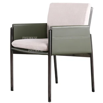 Итальянские Минималистичные Кожаные Обеденные стулья для кухни Nordic Light Роскошное кресло Mobile Sillas De Comedor Furniture FY20YH 2
