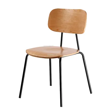 Итальянский обеденный стул FOSUHOUSE, Скандинавский стул, простые роскошные обеденные стулья для кухни, Домашняя мебель, Кованое железо, стул для кафе 2