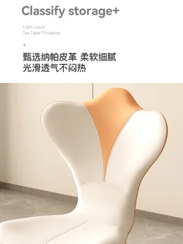 Итальянский роскошный обеденный стул, простой современный обеденный стол небольшого размера, онлайн-знаменитость, кремовый стул с ветровой спинкой, новинка 2022 года 2