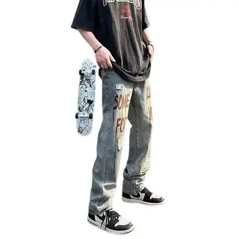 Классическая уличная одежда, джоггеры в стиле хип-хоп, мужские брюки-карго с буквенными лентами, карманы, джинсы Vibe, Повседневные мужские брюки, спортивные штаны n2 2