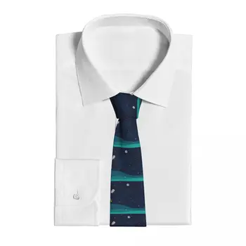 Классический галстук для мужчин, шелковые мужские галстуки для свадьбы, деловой галстук для взрослых, повседневный галстук с мультяшным космическим рисунком 2