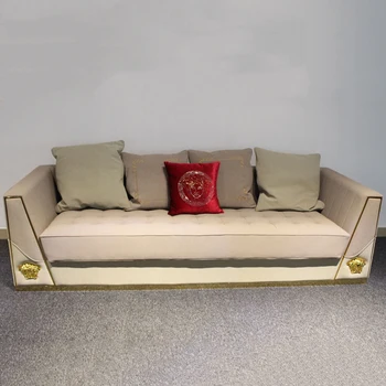 Кожаный диван для гостиной с роскошным европейским интерьером по индивидуальному заказу 2