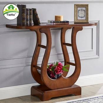 Консольный стол для прихожей из массива дерева в скандинавском стиле, приставной столик в стиле ретро в гостиной, шкаф для хранения из старинного орехового дерева, мебель для дома 2
