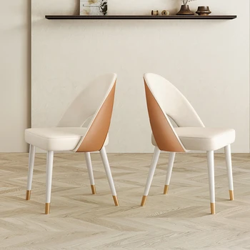 Легкий роскошный обеденный стул со спинкой в современном минималистичном стиле для дома, Белая мебель в скандинавском стиле, Muebles 2