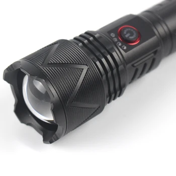 Мощный Тактический Охотничий светодиодный фонарик 4 режима, Фонарь для кемпинга и рыбалки, USB-Аккумуляторная лампа с зумом, Водонепроницаемый 26650 Свет 2
