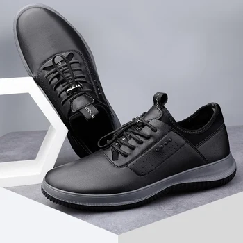 Мужские туфли для гольфа из натуральной кожи, Черные, белые мужские кроссовки для гольфа, Кожаные мужские туфли для гольфа хорошего качества 2