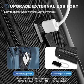 Мужской рюкзак Многофункциональная деловая Водонепроницаемая сумка 17-дюймовый рюкзак для ноутбука с USB-зарядкой, рюкзак большой емкости и высокого качества 2