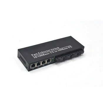 Оптоволоконный коммутатор 4F4E Ethernet 4 RJ45 4 SC Оптический медиаконвертер Однорежимный оптоволоконный порт 10/100 м медиаконвертер 2