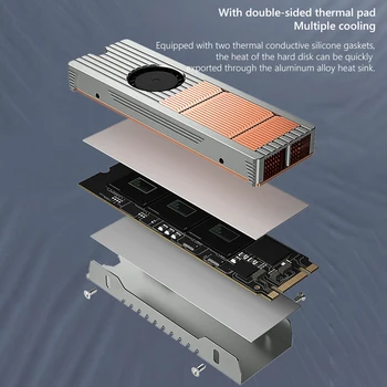 Охлаждающий Радиатор TEUCER PCIE NVMe NGFF M.2 Охлаждающий Радиатор с Силиконовыми Термонакладками M.2 2280 SSD Cooler Компьютерные Аксессуары 2