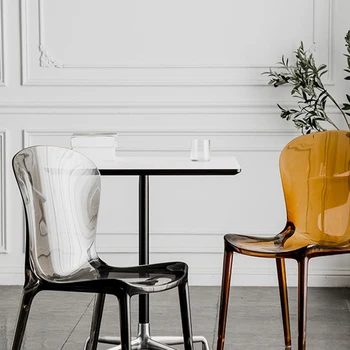 Прозрачные пластиковые Кухонные обеденные стулья Nordic Clear Cafe Обеденные стулья для гостиной Мобильная Итальянская мебель Comedor YX50DC 2