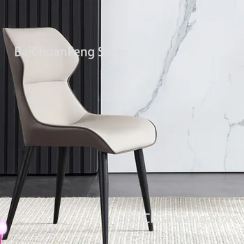 Простые скандинавские роскошные современные обеденные стулья Домашний дизайнерский стол со спинкой, обеденный стул, обеденный стул для макияжа, кухонная мебель 2