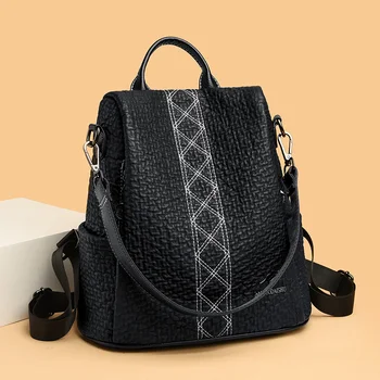 Противоугонный рюкзак из качественной кожи, женская мода, женский дорожный рюкзак большой емкости, школьная сумка для девочек, mochila feminina 2