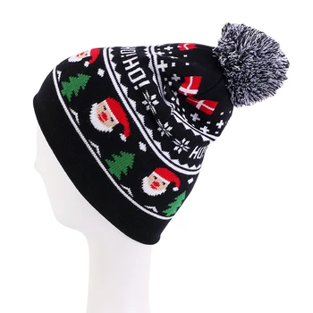Рождественский свитер-Бини, Вязаная шапка для женщин, Зимняя шапка, украшения для дома, Рождественская шапка, подарок Санта-Клаусу, Новогодний декор 2