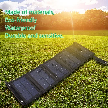 Складная солнечная панель мощностью 5 В 20 Вт, Солнечные панели USB, Водонепроницаемое зарядное устройство для солнечной батареи мобильного телефона, Power Bank для Samsung, Huawei 2