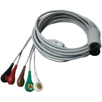 Совместим с кабелем ЭКГ монитора Koman/Mindray 6-контактный, 3 вывода/5 выводов MEC-1000 2