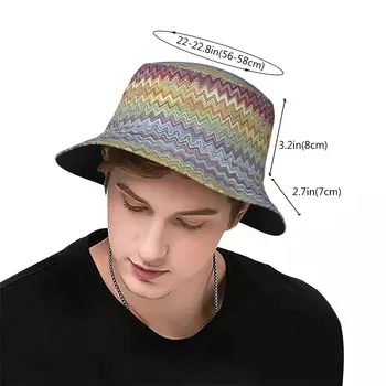 Современная зигзагообразная панама в стиле бохо-шик Унисекс, летняя Пляжная шляпа от солнца, Геометрическая Многоцветная шляпа 2