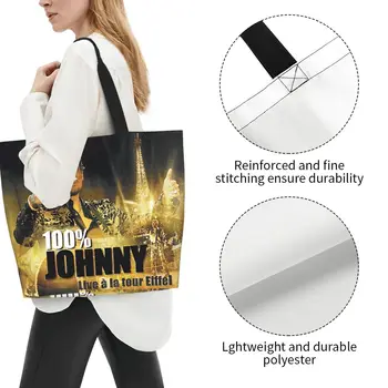 Сумки для покупок Johnny Hallyday, сумки для покупок, изготовленные на заказ французской рок-певицей, холщовая сумка для покупок, сумки большой емкости 2