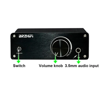 Цифровой Усилитель мощности BRZHIFI Audio 80WX2 Со сверхнизкими искажениями MA12070 Усилитель Стереозвука Высокой мощности Mini Size 2.0 Channel HiFi 2